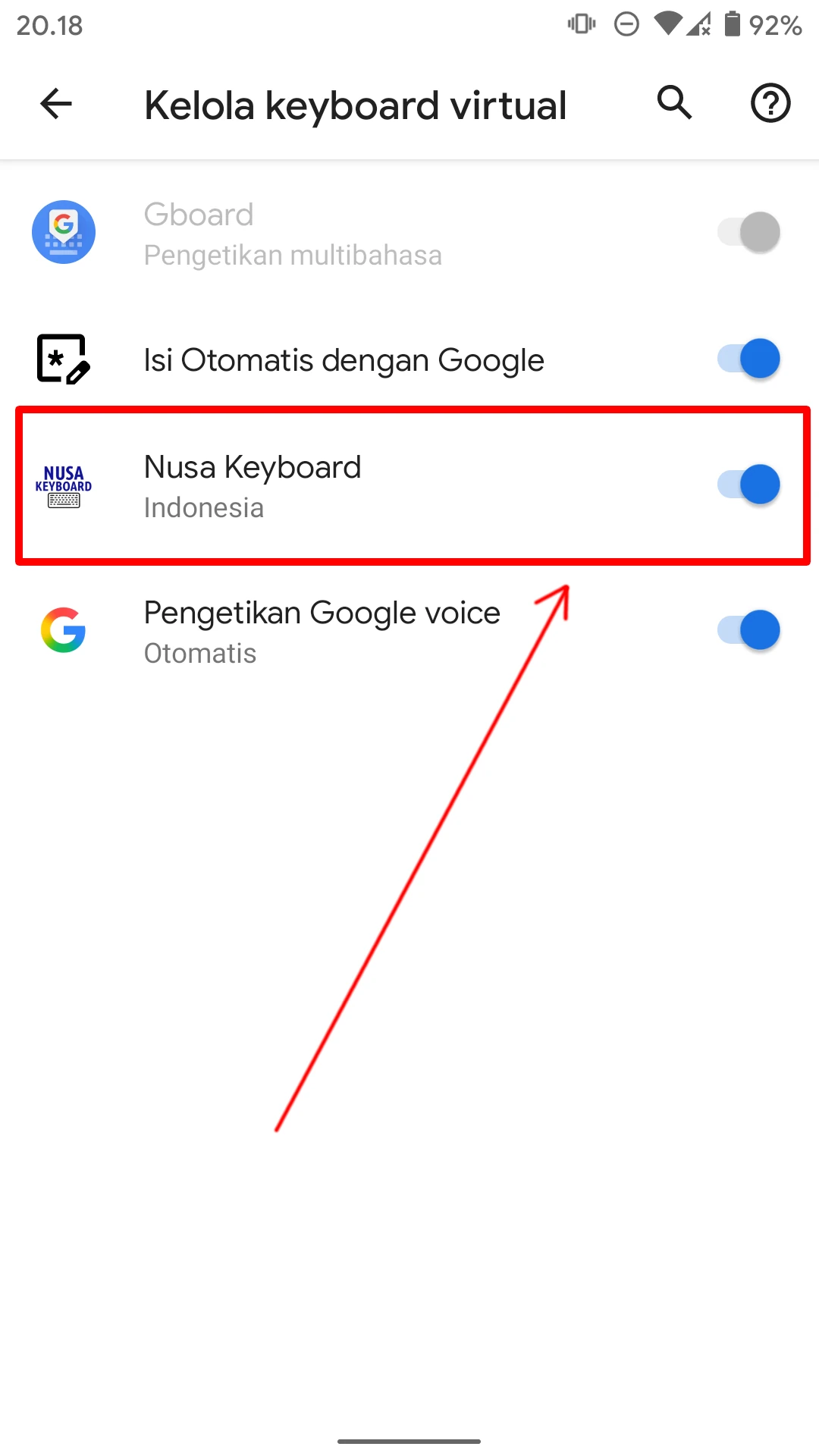 Nusa Keyboard Aktif