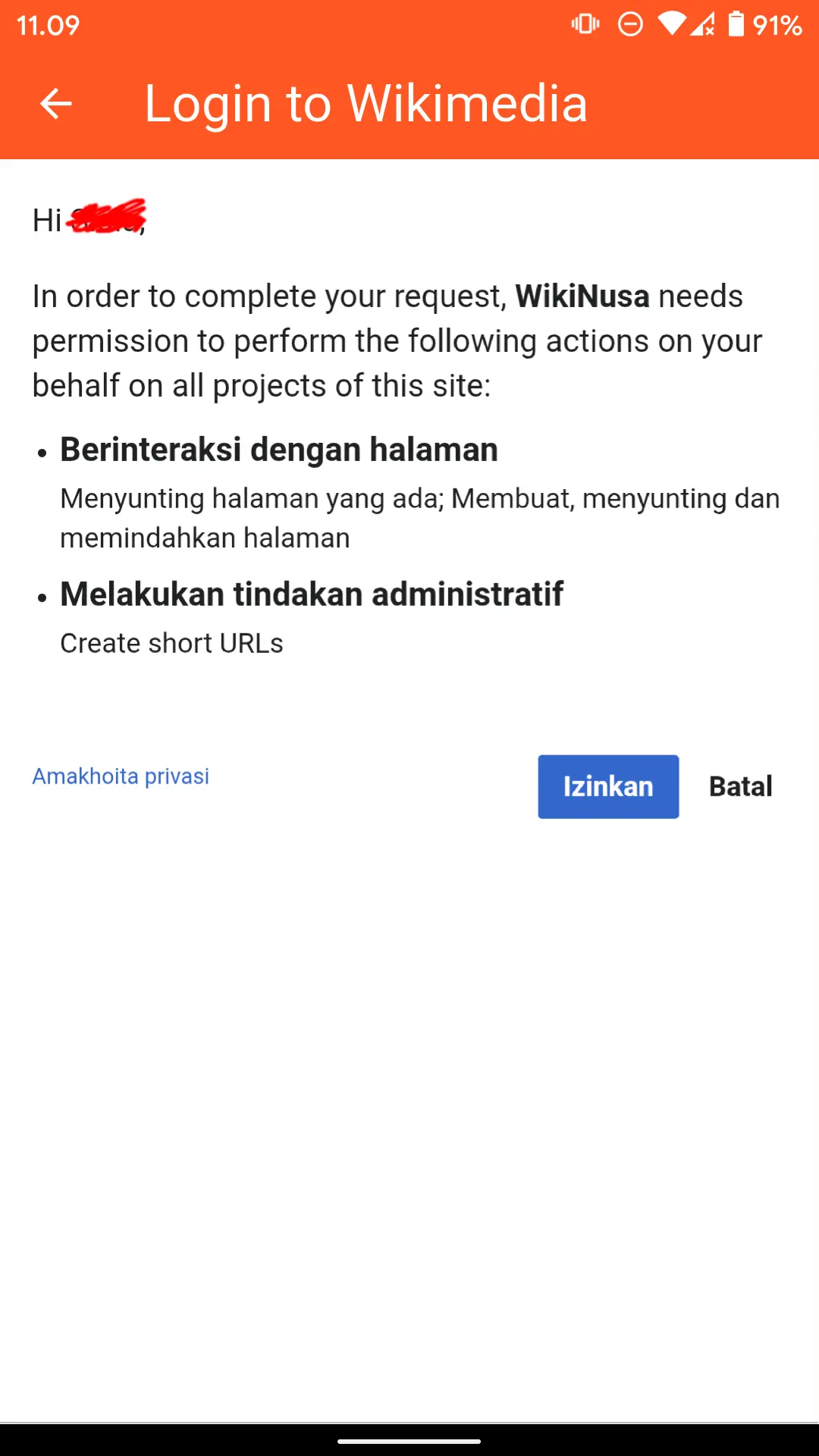 Mengizinkan akses ke Wikimedia